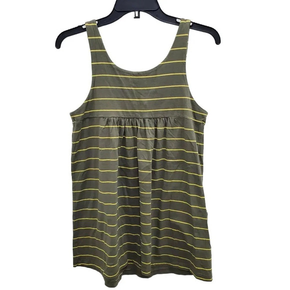 Joe Fresh Women's Olive & Yellow Stripe‎ Sleeveless Pocket Tank Top Size S - Picture 4 of 4
